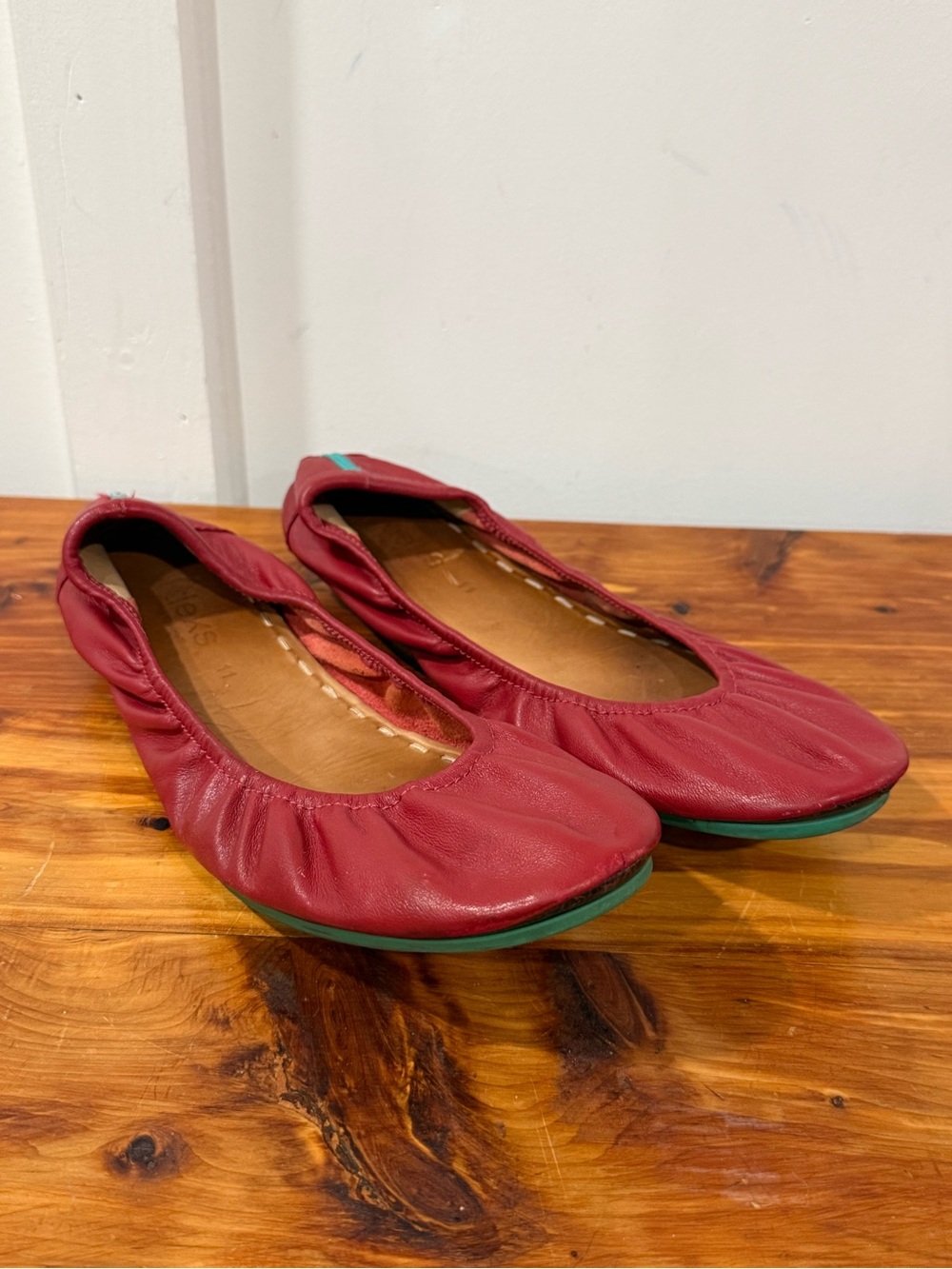 Tieks Cardinal Red Leather Ballet Flats